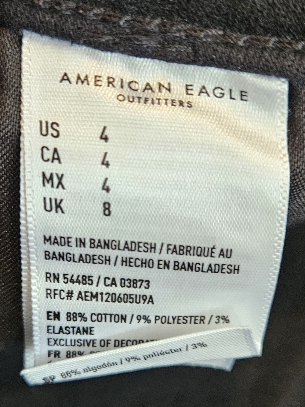 American Eagle Womens Black Denim Shorts Size 4 New Level Stretch Cuffed - Picture 6 of 7